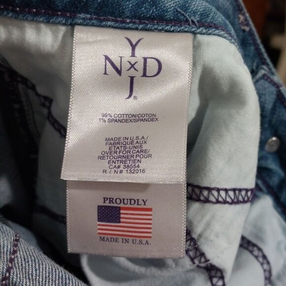 NYDJ Blue Denim Straight Leg Jeans Size 10 - Picture 11 of 13